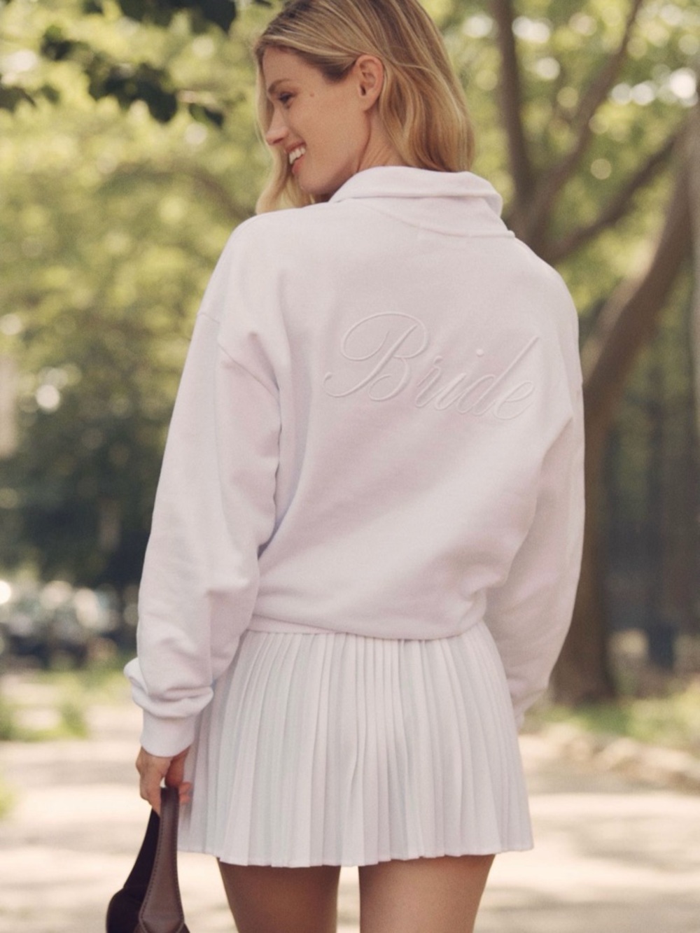 Anthropology Wedding Bride Embroidered Quarter Zip Pullover XS - Picture 3 of 4